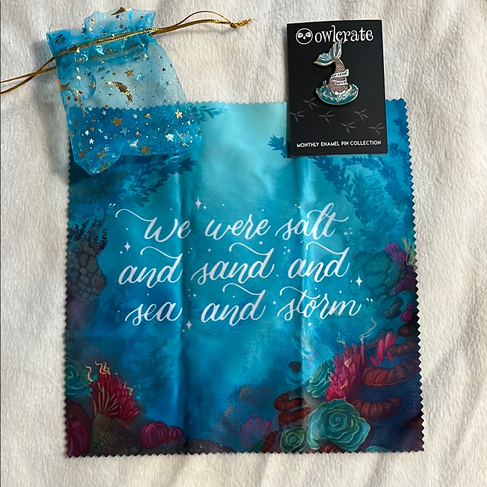 Owlcrate Eyeglass, Cleaning Cloth With Celestial Pouch + Mermaid Collectors Pin